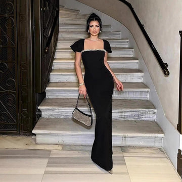 Sexy Waterfall Rhinestone Bandage Dress Prom Dress